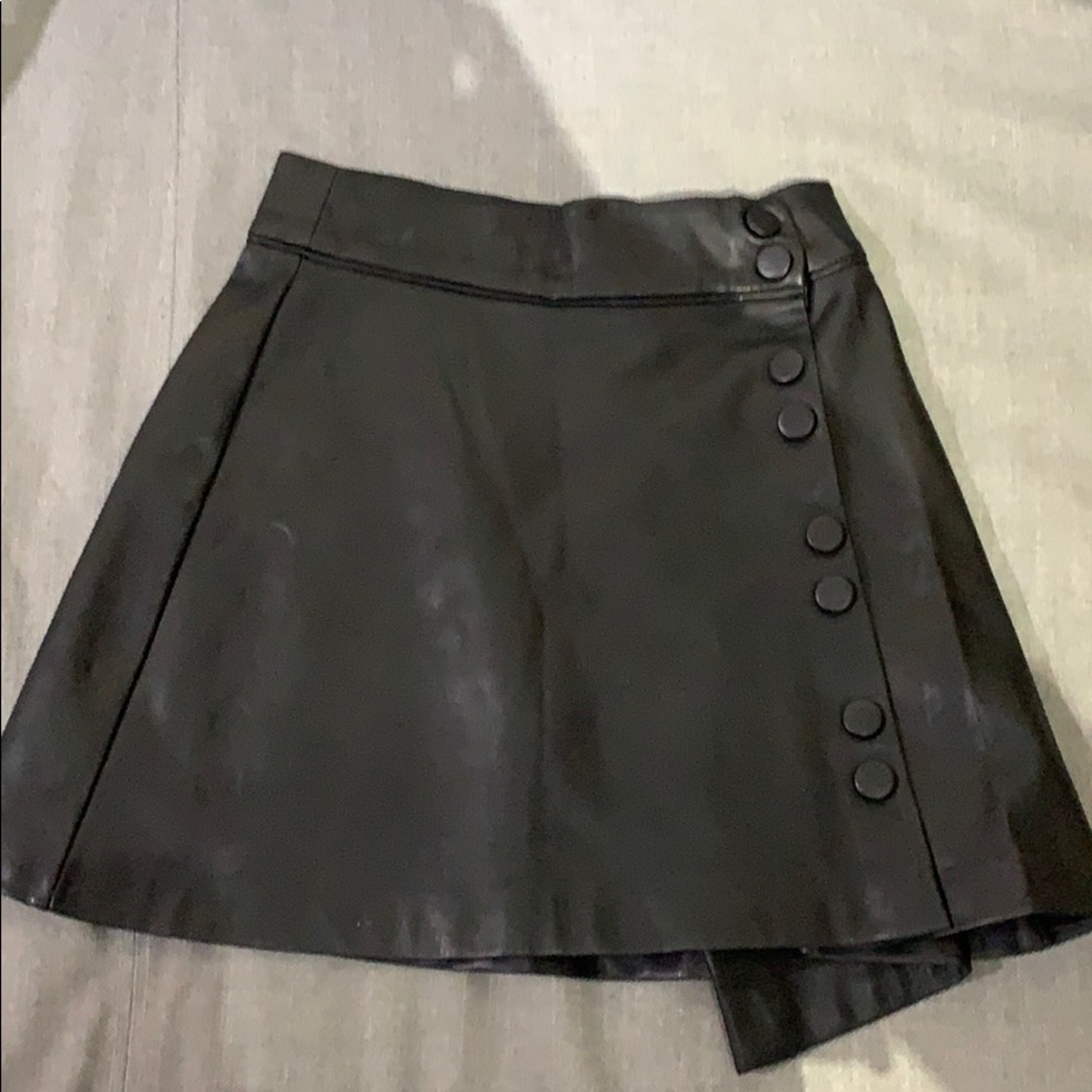Black faux leather skirt